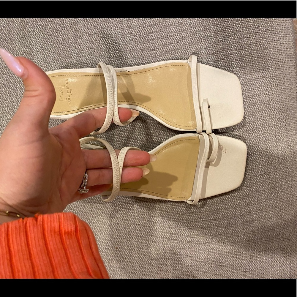 White Marc Fisher straps heel